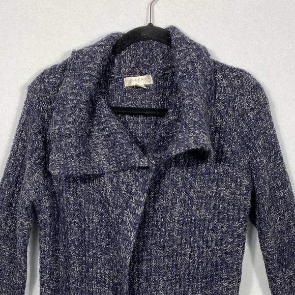 Kenar Dark Blue Shawl Collar Wool/Alpaca Knit Duster Cardigan size large - Picture 3 of 13
